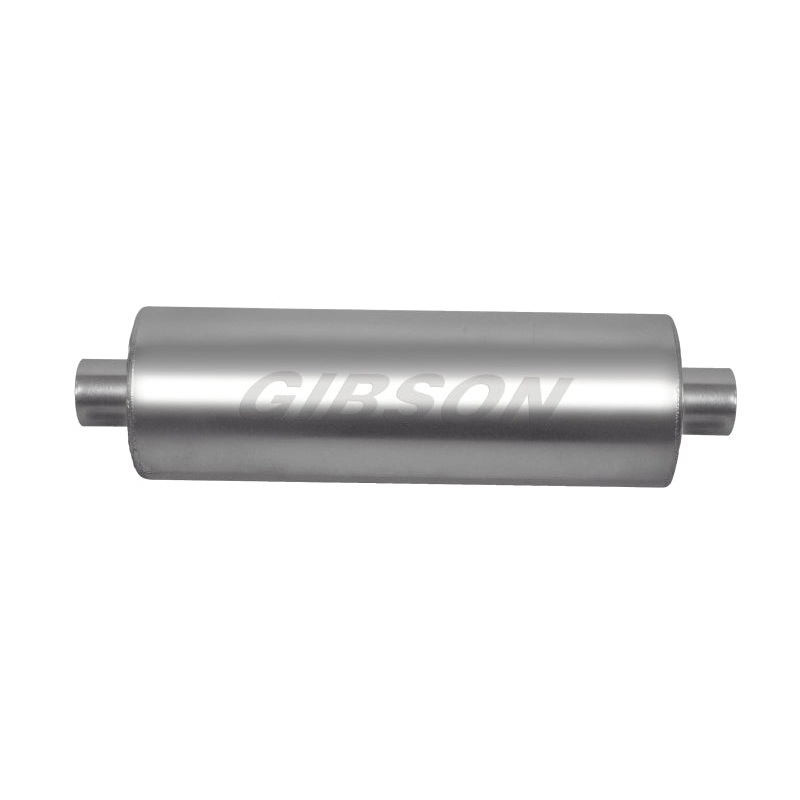 Gibson MWA Superflow Center/Center Round Muffler – 5x10in/3in Inlet/3in Outlet – Stainless