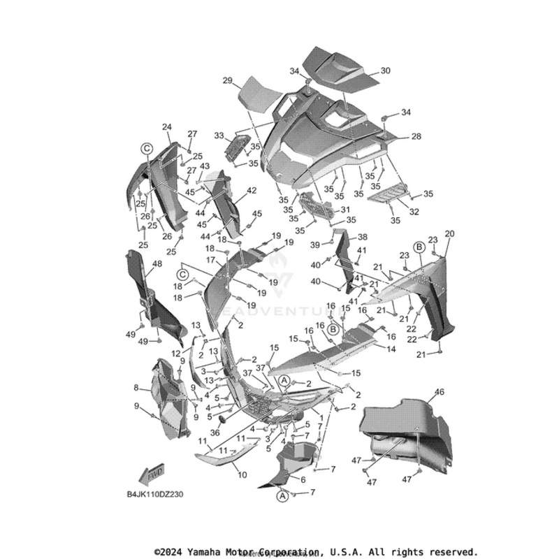 Hood Assembly 3 by Yamaha