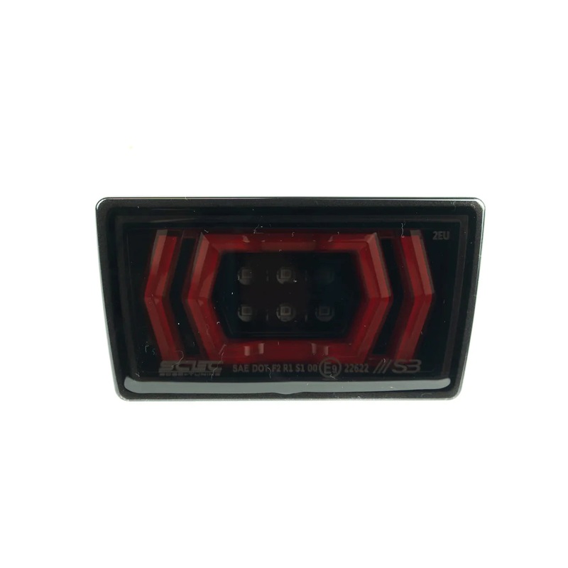 OLM Vector F1 LED Rear Fog Light Smoked Lens Red Bars Black Base – 2015-2021 WRX/STI