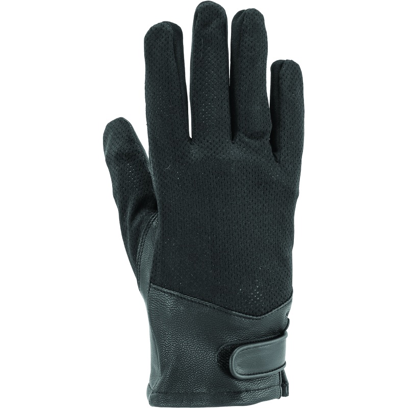 River Road Pecos Leather Mesh Gloves Black – Medium