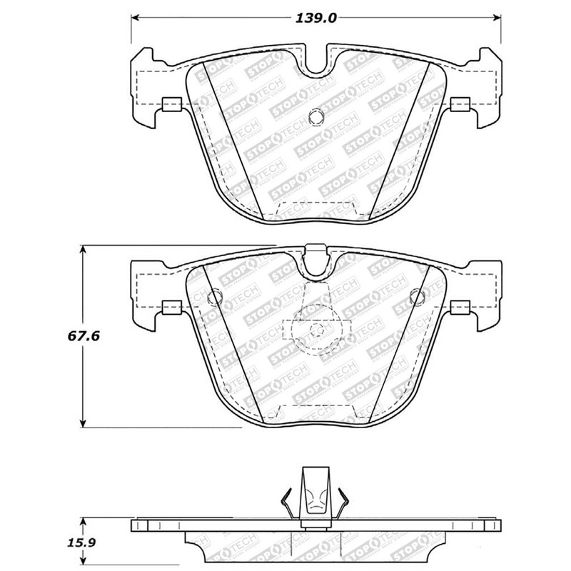 StopTech 06-11 BMW 650Ci Street Select Rear Brake Pads