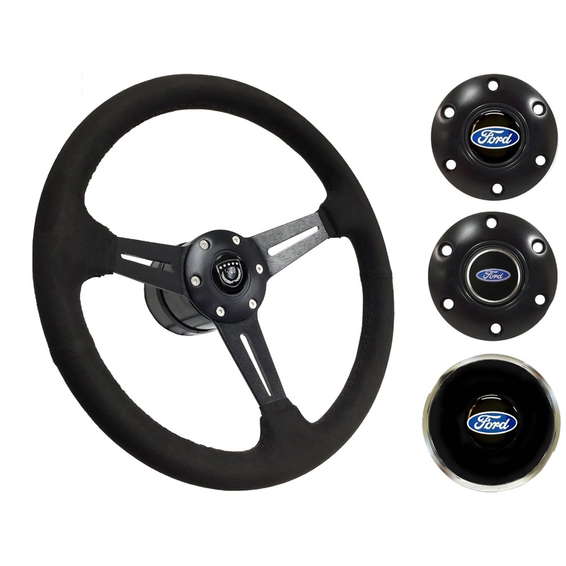 1965-68, 70-77 Ford Truck Steering Wheel Kit | Black Ultralux Suede | ST3584BLK