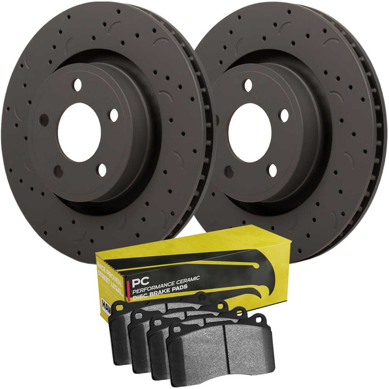 Hawk Talon Brake Rotor and Pad Kit – Drilled & Slotted – Ceramic – Rear