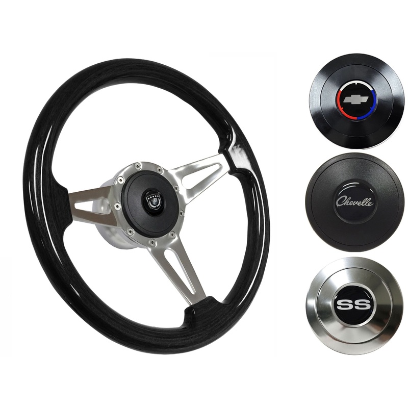 1969-77 Chevelle Steering Wheel Kit | Black Ash Wood | ST3077