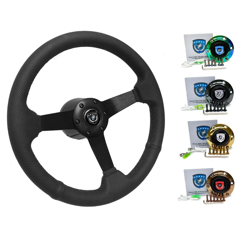 2004-13 Porsche 911 (997) Steering Wheel Kit | Perforated Black Leather | ST3602BLK