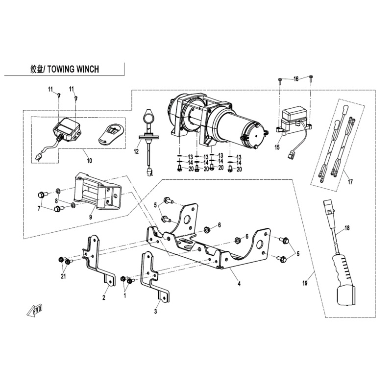 Winch Assy (3000Lbs) by CF Moto