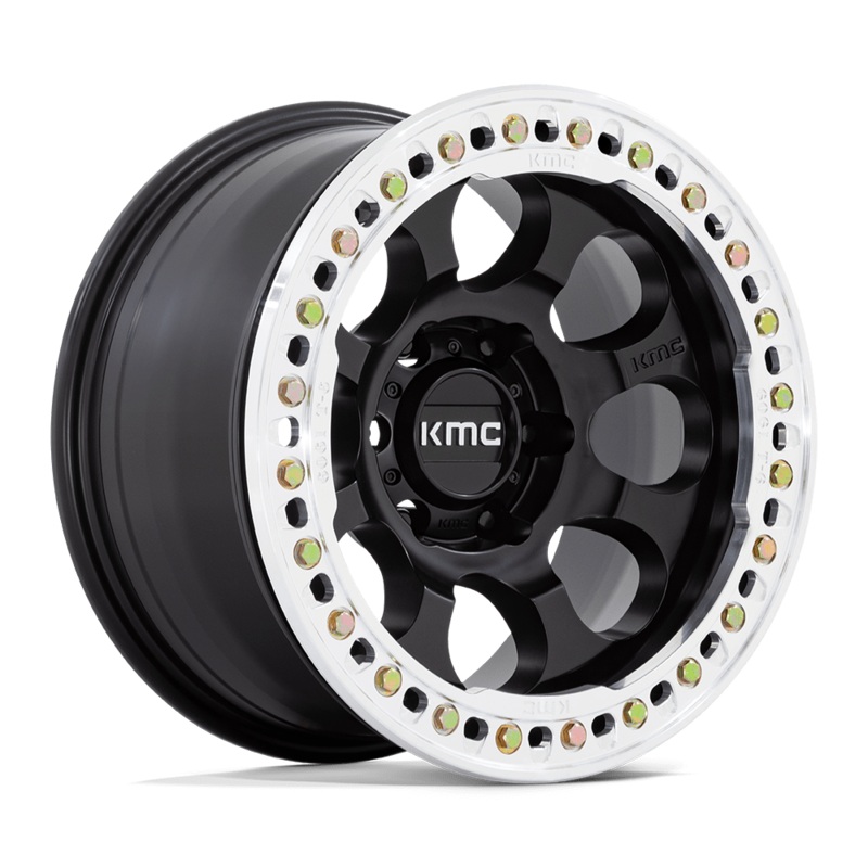 KMC Wheels KM237 Riot Beadlock 17″ 6×135 Satin Black With Machined Ring