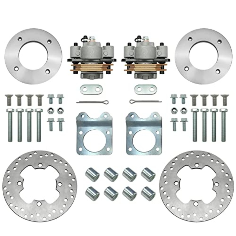 Front Disc Brake Conversion Kit for Honda Fourtrax 300 Rancher 350 Foreman 400 450 Rubicon 500 Rincon 650 TRX 300 350 400 450 500 650Only fit for 12″ and above wheel / Not for OEM aluminum wheel)