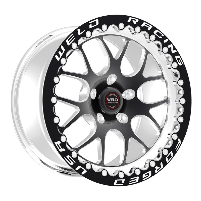 Weld S77 15×15.33 / 5×4.5 BP / 5.5in. BS Black Wheel (Medium Pad) – Black Single Beadlock