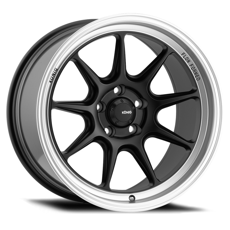 Konig Countergram 19×8.5 5×114.3 ET43 Matte Black / Matte Machined Lip