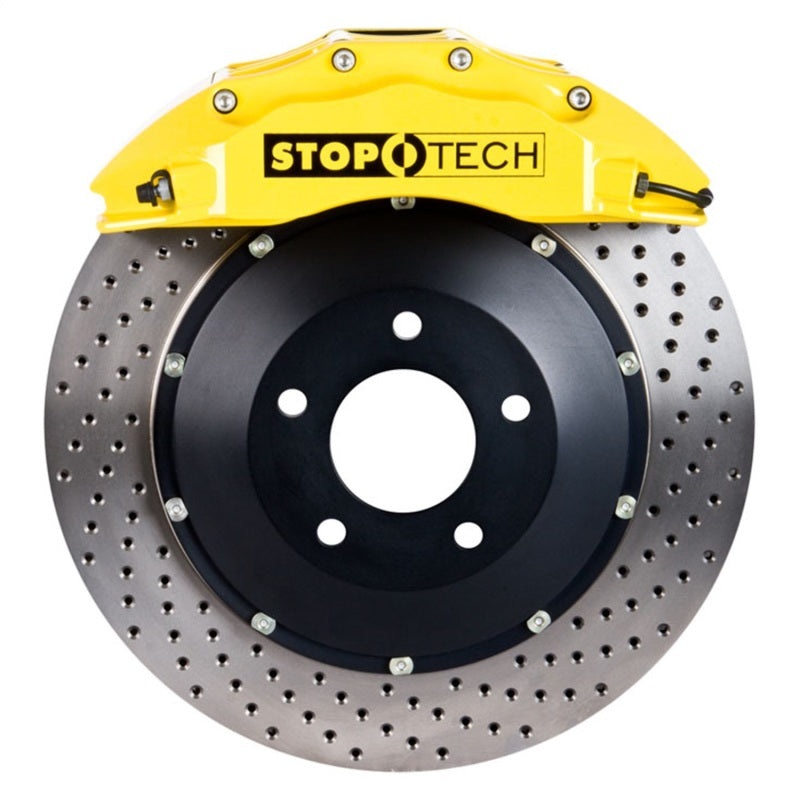 StopTech 14-15 BMW M3 / M4 Front BBK w/ Yellow ST-60 Calipers Drilled 380x32mm Rotors