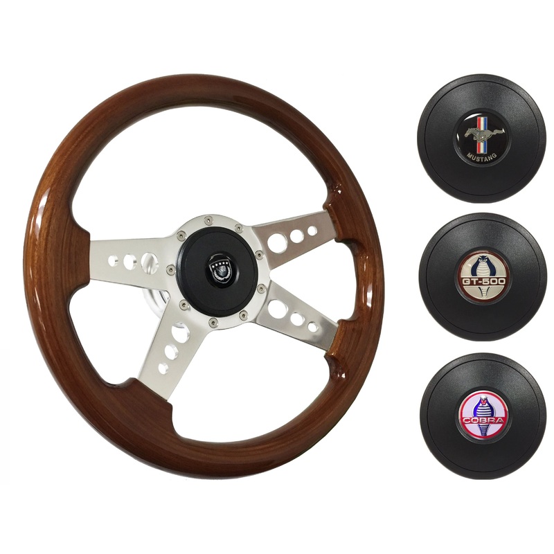 1964.5 Ford Mustang Steering Wheel Kit | Mahogany Wood