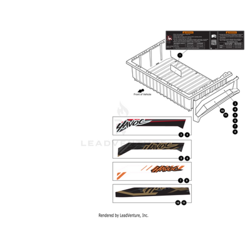 Cargo Box Decal Left (Ballistic Bronze) (For Havoc X Models Only) by Arctic Cat