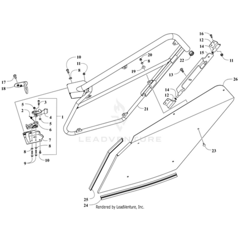 Door W/O Decals – Left – Black by Arctic Cat