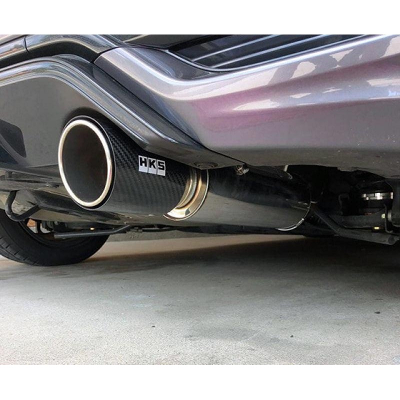 HKS Hi-Power Muffler 2014+ Honda Fit Sport GK5 w/ Carbon Tips