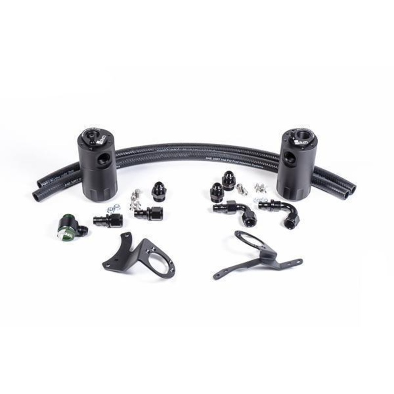 Radium Dual Oil Catch Can Kit | 2015+ Ford Mustang GT (20-0325-FL)