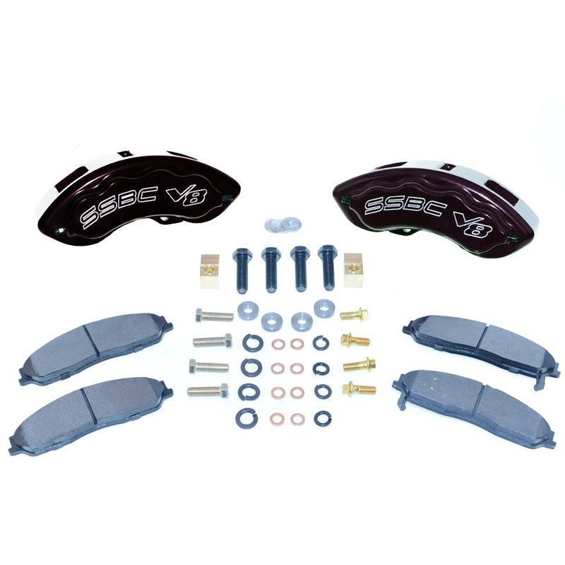 American Made V8-Barbarian 8-Piston Direct Fit Billet Aluminum Rear Caliper Upgrade Kit. Black A193-10BK