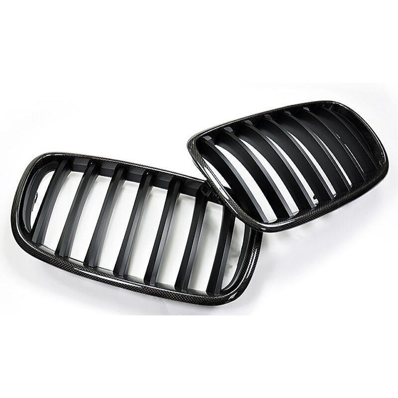 AutoTecknic Replacement Carbon Fiber Front Grilles BMW E70 X5 / X5M | E71 X6 / X6M