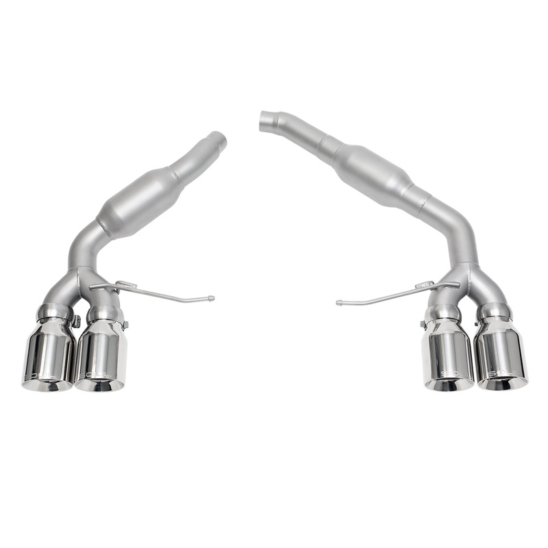 SOUL 14+ Porsche Macan 3.0 / 3.6T Resonated Muffler Bypass Exhaust – 4in Slash Cut Pol. Chrome Tips