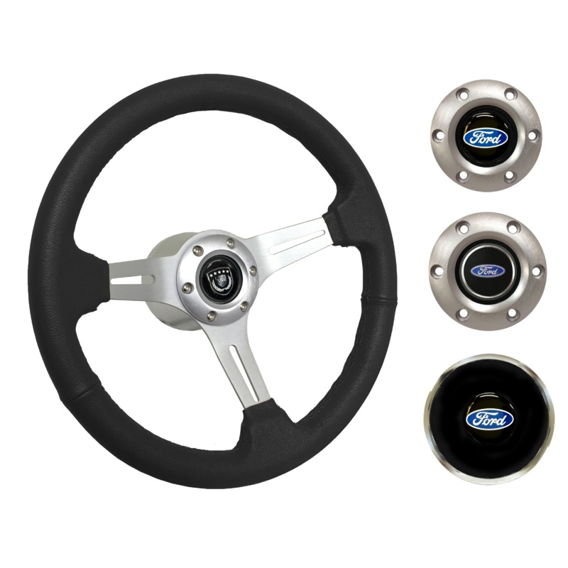 1969, 78-91 Ford Truck Steering Wheel Kit | Black Leather | ST3014BLK