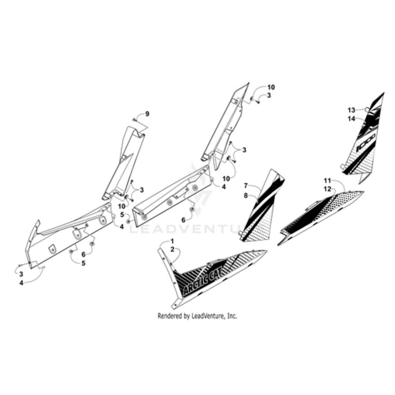 Rear Pillar Decal-Right-(Vb) by Arctic Cat