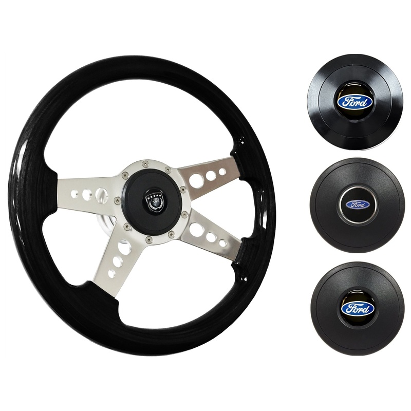 1970-76 Ford Torino Steering Wheel Kit | Black Ash Wood | ST3081