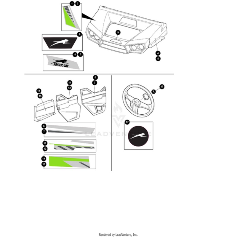 Storage Panel Decal (Driver Side) by Arctic Cat