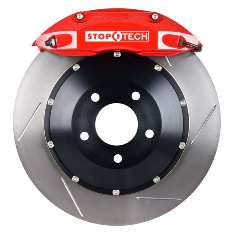 StopTech 2015 VW GTI Front BBK w/ Red ST-40 Caliper Slotted 355×32 2pc Rotor