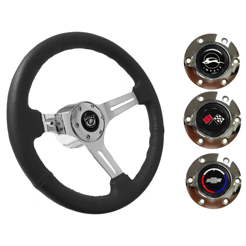 1955-68 Impala Steering Wheel Kit | Black Leather | ST3012BLK
