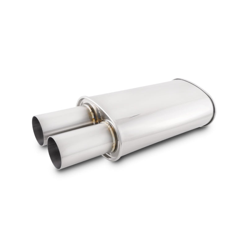 Vibrant Streetpower Oval Muffler w/3.00in Round Straight Cut Tip (2.50in Inlet)