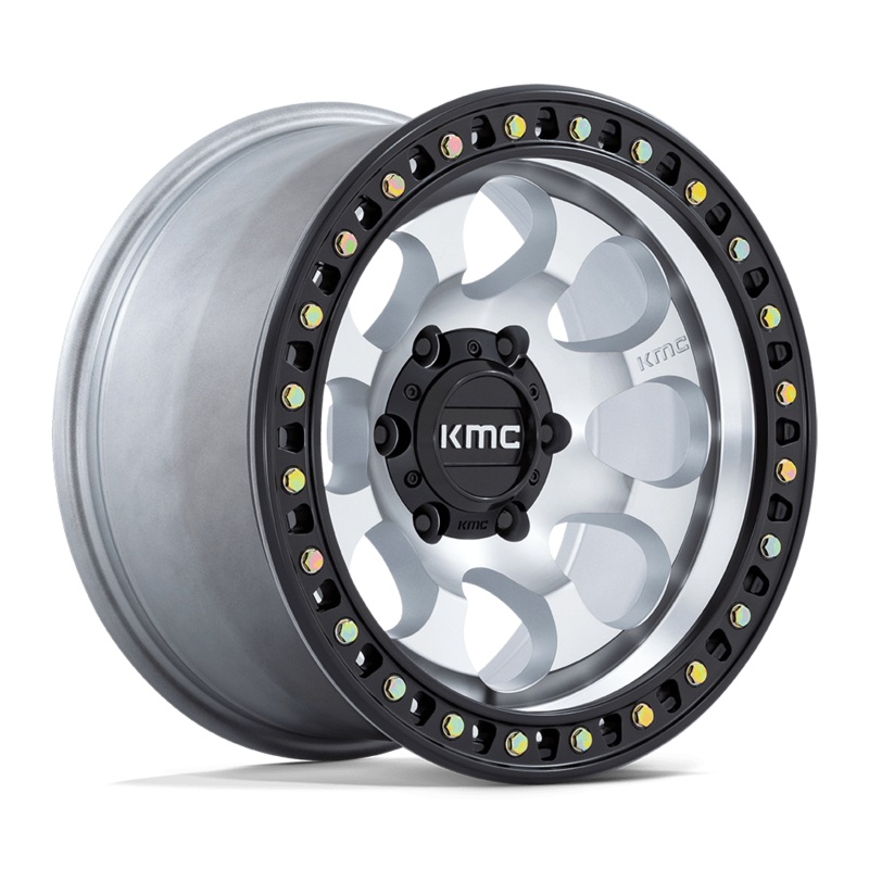 KMC Wheels KM550 Riot SBL 17″ 6×139.7 Machined With Satin Black Lip