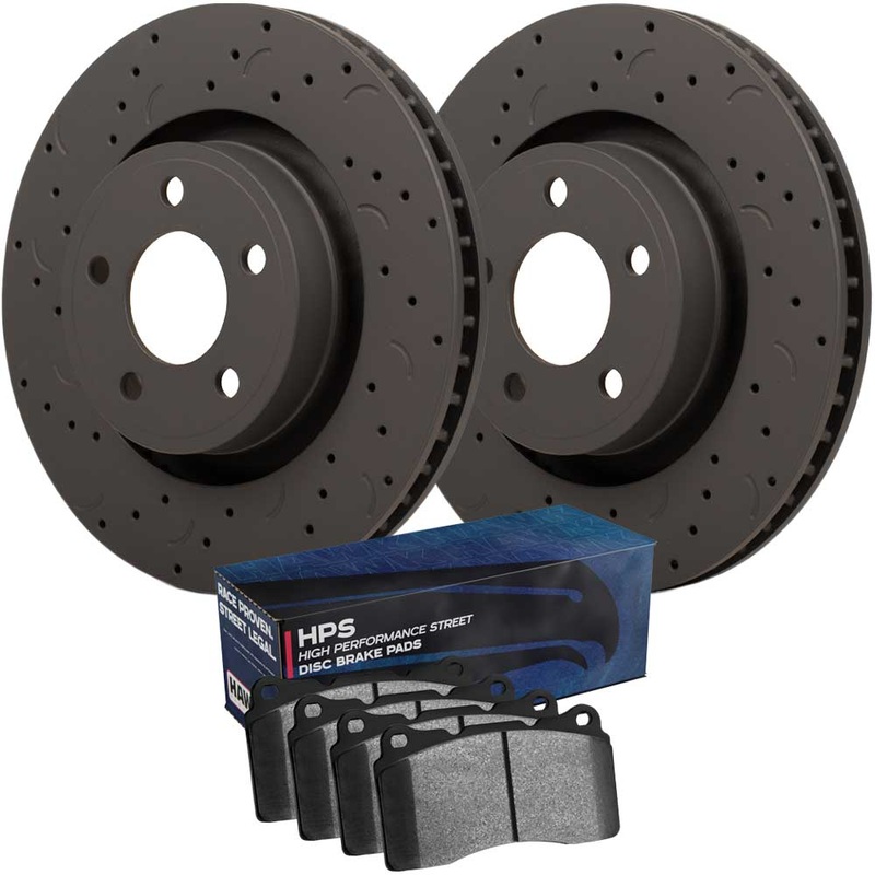 Hawk Talon Brake Rotor and Pad Kit – Drilled & Slotted – HPS – Rear