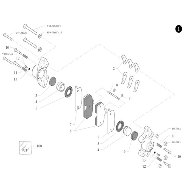 6. 10.1453.00 Birel Rear Brake Pad 90×11.5, SINGLE PAD