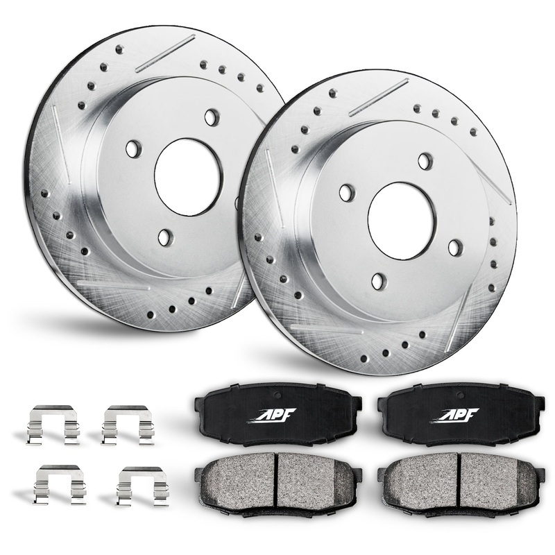 APF Front Brake Kit Rotors and Pads for Pontiac G5 4 Lugs 2007-2010