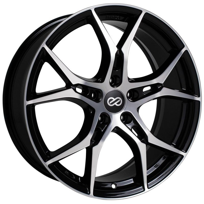 Enkei Vulcan 17×7.5 45mm Offset 5×114.3 Bolt 72.6mm Bore Black Machined Wheel
