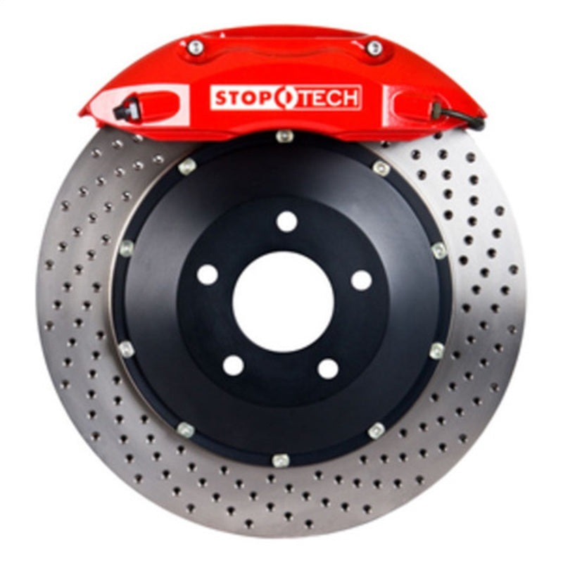 StopTech BBK 93-98 Toyota Supra / 92-00 Lexus SC300/SC400 Front ST-40 355×32 Red Drilled Rotors