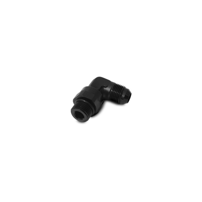 Vibrant -8AN Male Flare to Male -10 ORB Swivel 90 Degree Adapter – Anodized Black