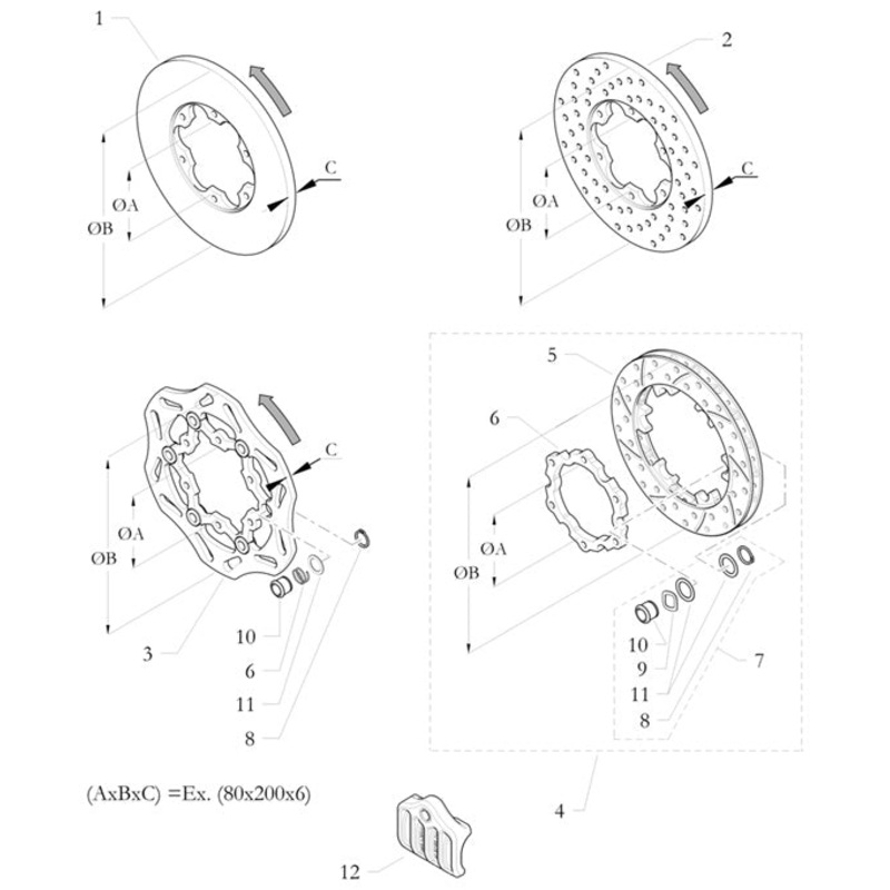 8. AAE-14 Birel Circlip for Rear Floating Disc 2009
