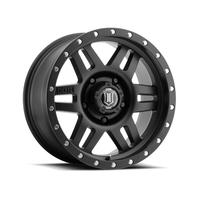 ICON Six Speed 17×8.5 5×150 25mm Offset 5.75in BS 116.5mm Bore Satin Black Wheel