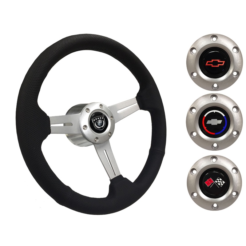 1969-75 Corvette Steering Wheel Kit | Perforated Leather | ST3587BLK-BLK