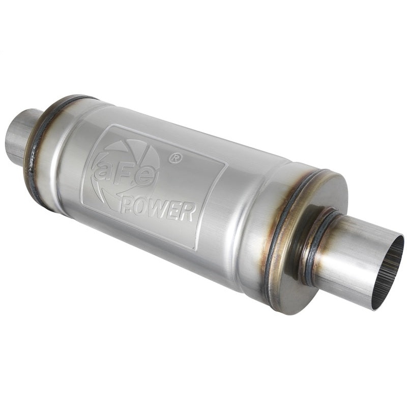 aFe MACH Force-Xp 409 SS Muffler 3in Center/Center 14in L x 6in Dia – Round Body