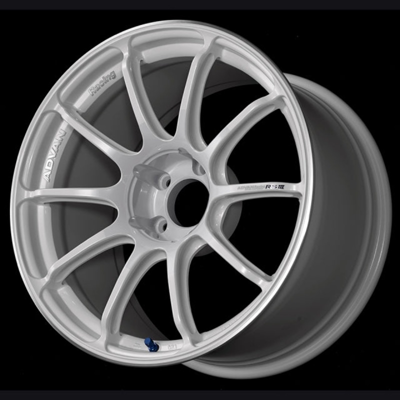 Advan RSIII Wheel – 18×7.5 +48 | 5×114.3 | Racing White Metallic & Ring
