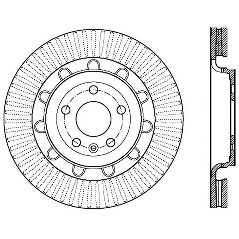 StopTech 2013-2016 Ford Taurus SHO Front Right Slotted Rotor