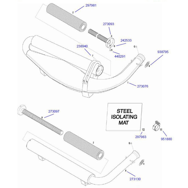 3. 273210 Rotax Cover (Inner Exhaust Tube)