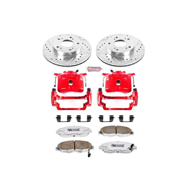 Power Stop Front Z26 Street Warrior Brake Upgrade Kit w/ Calipers Honda Civic 2006-2011 | KC2384A-26