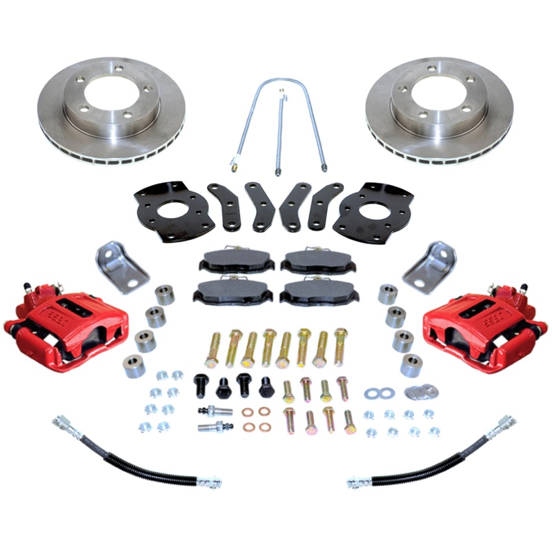 New Direct Fit Rear Drum to Disc Brake Conversion Kit W/Rotors. Red A130-2R