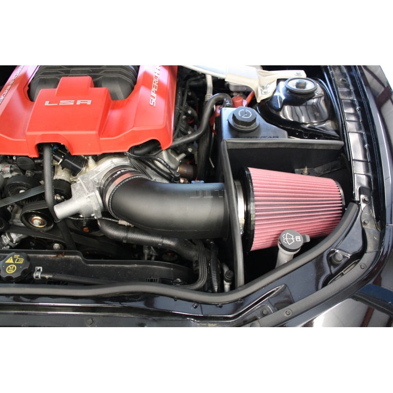 JLT 12-15 Chevrolet Camaro ZL1 Black Textured Big Air Intake Kit w/Red Filter – Tune Req