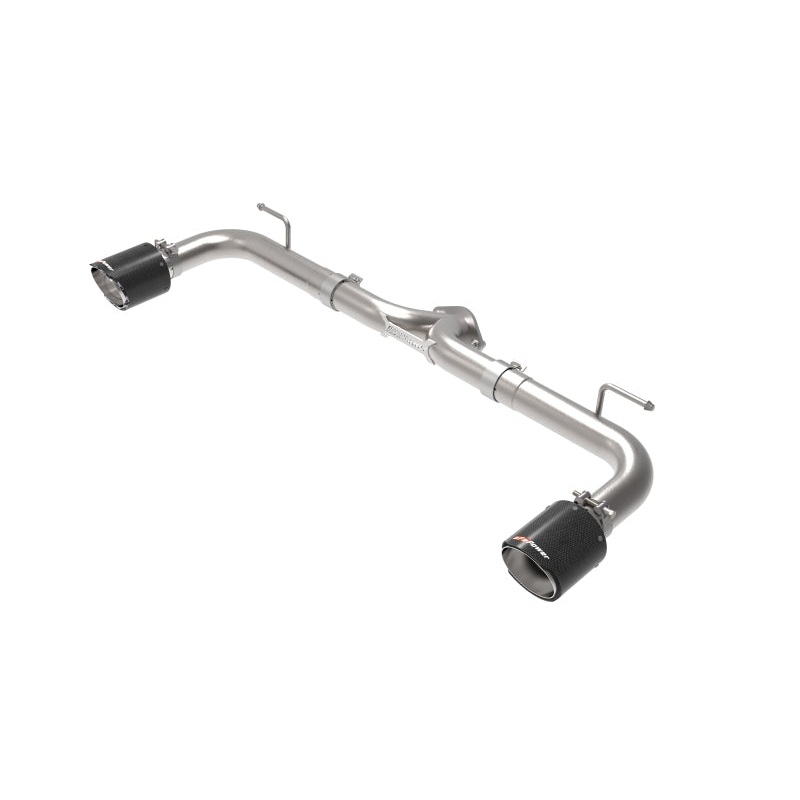 aFe Takeda 2-1/2 in 304 Stainless Steel Axle-Back Exhaust System with Carbon Fiber Tips Mazda Mazdaspeed 3 2014-2018 | 49-37014-C