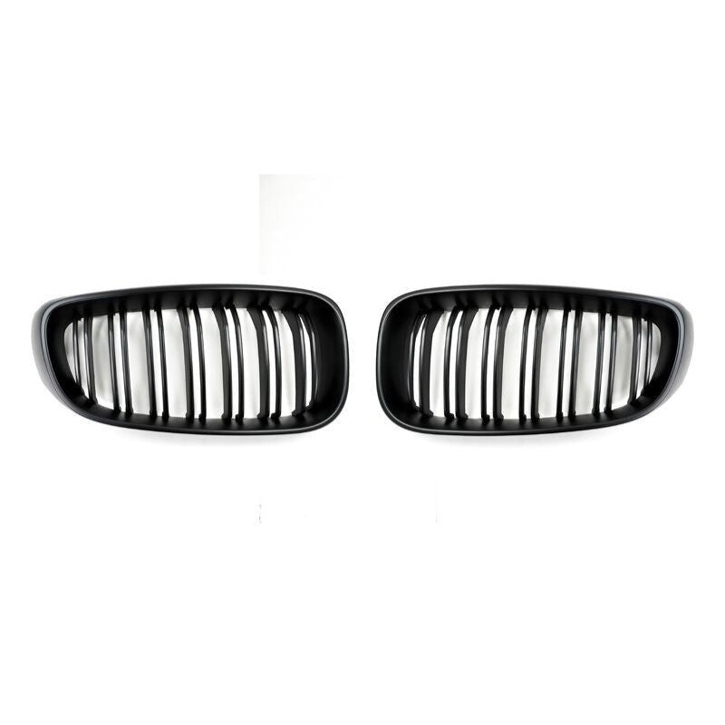 AutoTecknic Replacement Dual-Slats Stealth Black Front Grilles BMW F34 3-Series Gran Turismo