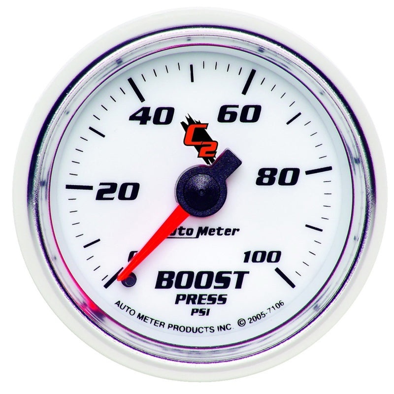 Autometer C2 52mm 0-100 PSI Mechanical Boost Gauge Universal | 7106